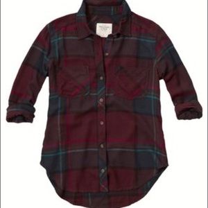 Abercrombie & Fitch Burgundy Flannel
